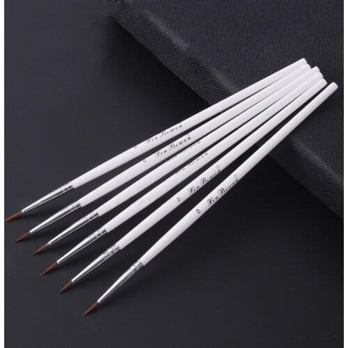 6Pcs/Set Fine Hand-painted Thin Hook Line Pen Drawing Art Pen #0 #00 #000 Paint Brush Art Supplies Nylon Brush Painting Pen