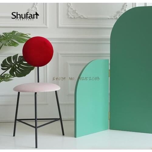Nordic ins wind makeup chair dressing table stool modern minimalist net red chair backrest home dining chair computer chair