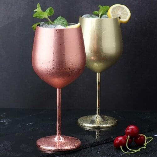 Moscow Screw 304 Stainless Steel Large-capacity Drum-shaped Drop-resistant Copper Plated Wine Glass Cocktail Glass Goblet