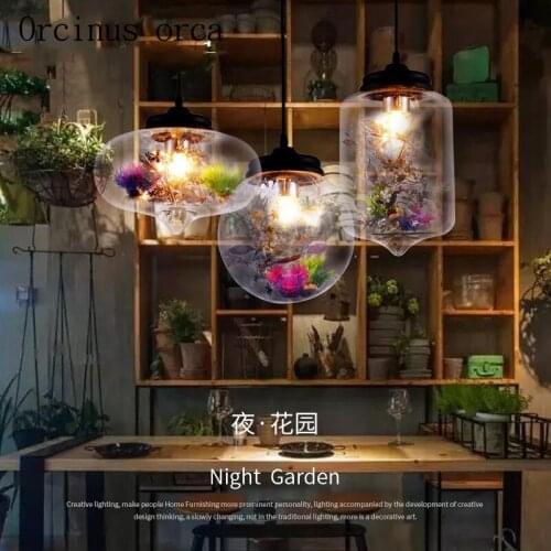 Nordic modern flowers glass chandeliers restaurants bedroom study living room bar creative personality Chandelier