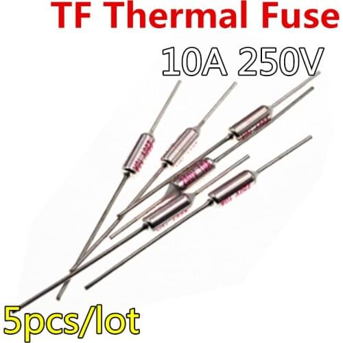 10pcs/lot TF Thermal Fuse 10A/250V RY-210/216/230/240/250/285/65/73/77/85/95/100/105/110/113/115/120/125/130/133/135