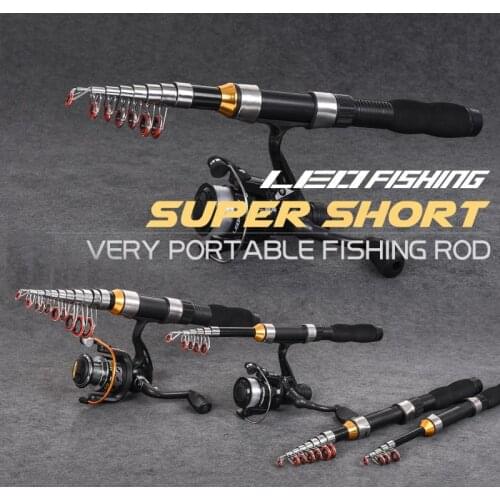 Sougayilang 1-2.3Meter Telescopic Fishing Rod Ultralight Portable Rod Carbon Fiber Portable Sea Spinning Pole HOT