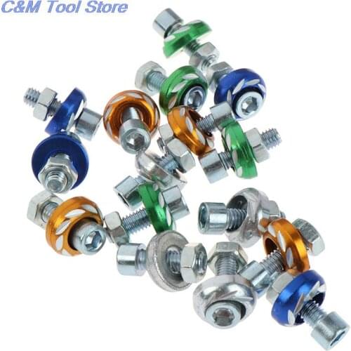 4pcs Universal White Green Blue Orange Thread License Plate Frame Bolts Screws For Car Truck red License plate screws