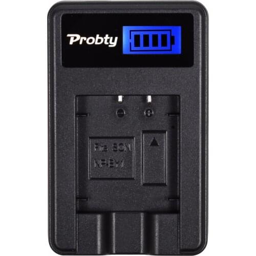 Probty NP-BY1 NP BY1 NPBY1 LCD USB Charger for Sony Action Cam Mini HDR-AZ1 Coolpix S550 S560 Olympus FE-370 Optio L50 M50 M60