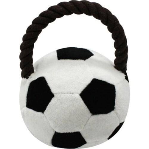 1PC Dog Toy Pets Fleece Sprot Ballls Dogs Durable Toys Interactive Stuffed Ball With Rope Chew Squeaky Puppy Toy