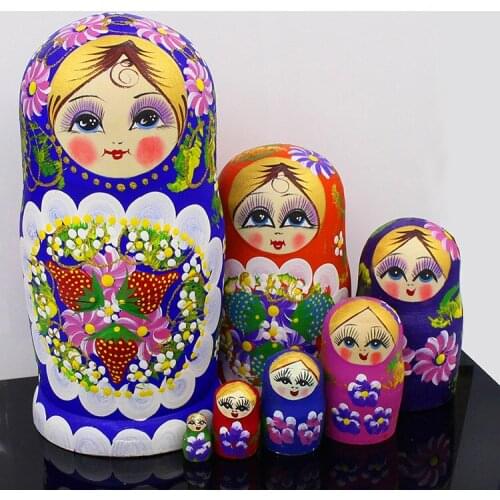 20cm 7 Layer Handicrafts Chromatic Russian Dolls Matryoshka Dolls Children Education Toys Home Decoration Gift Russian Doll
