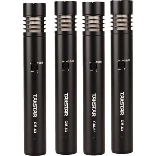 4pcs/Lot TAKSTAR CM-63 Small-diaphragm Condenser Microphone Professional Recording Mic for musical instrument stage performance