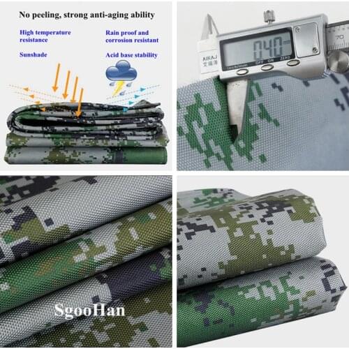 500g/m2 Camo Canvas PVC Coated Banner Tarpaulin Truck Canopy Rainproof Cloth Dog House Shed Cover Waterproof Cloth Shading Sail