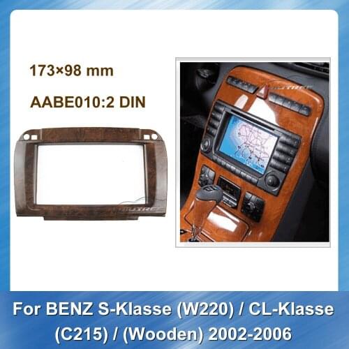 Car Radio Fascia For BENZ S Klasse W220 CL Klasse C215 Wooden 2002-2006 Car refitting DVD frame Frame Dashboard Installation