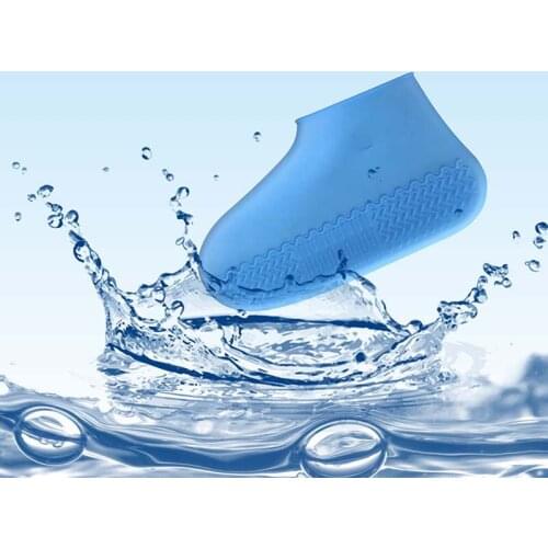 2PCS Silicone Waterproof Shoe Cover Reusable Anti-Dirty Cover Thickened Non-Slip Wear-Resistant Outdoor Portable Rain Boot Cover