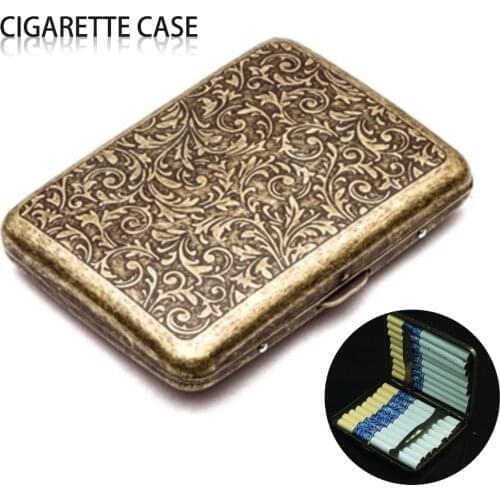 20pcs MenS High Quality Cigarette Case With Gift Box For Vintage Metal Cigarette Box On Sale