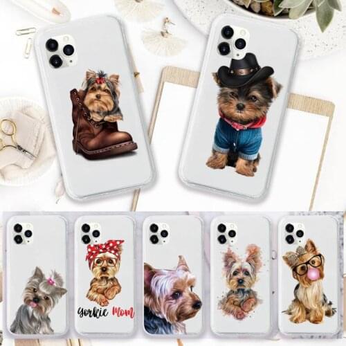 Yorkshire terrier dog Newest Novelty Phone Case Transparent for iPhone 11 12 mini pro XS MAX 8 7 6 6S Plus X 5S SE 2020 XR