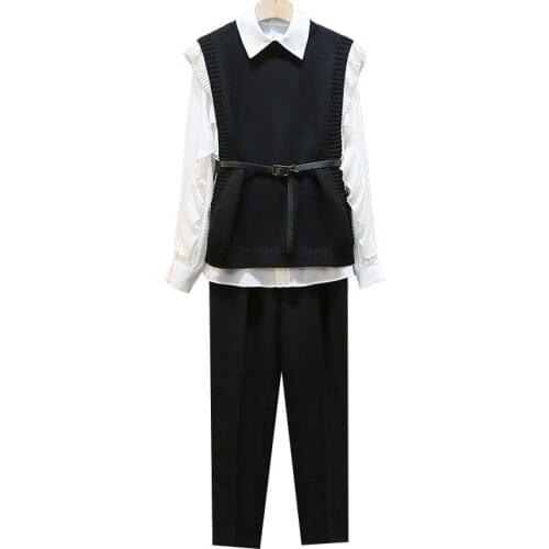 Spring Autumn New Style Formal 3 Piece Set Top And Pants Business Suit Office Work Ensemble Femme Conjunto Feminino