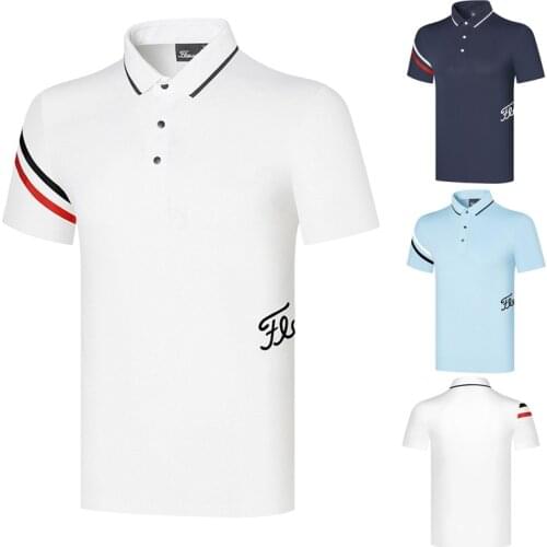 New Mens Golf T-shirt Summer Sports Golf Apparel Short Sleeve Shirt Dry Fit Breathable Polo Shirts for Men Golf Wear