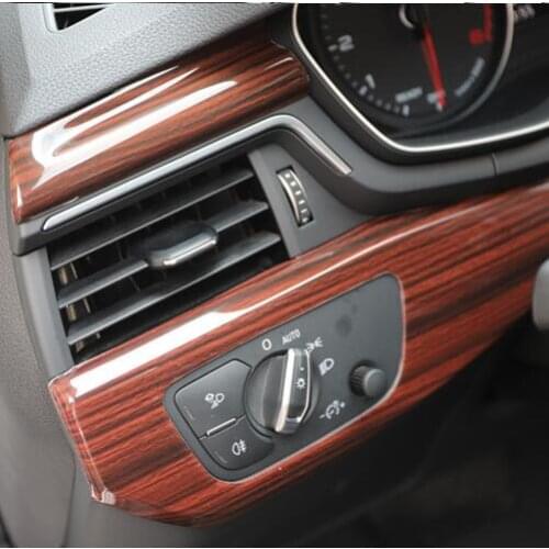 Imitation Wood Instrument Rear Air Outlet Gear Window Glasses Switch Door Handle Decorated Frame For Audi S4 2018 19 CAA221B