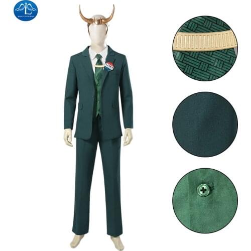 Loki Cosplay Costume Loki 2021 Blazer suit outfit tie helmet loki badge Loki for President cosplay costume custom made