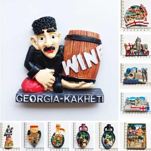 Georgia Kakheti Fridge Magnets Tourism Souvenir Tbilisi Batumi 3d Resin Magnetic Stickers for Refrigerators Home Decor Gifts