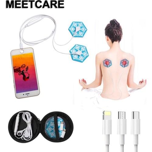 Mini Muscle Body Phone Massage Stimulator Mobile Connection Acupuncture Therapy Back Neck Shoulder Electric Massage Pad Relax