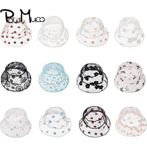 Powmuco Fashion Embroidered Flowers Lace Children Fisherman Caps Comfortable Breathable Baby Girls Bucket Hats Kids Accessories