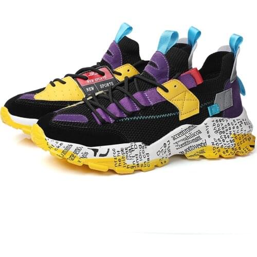 Male Mix Color Running Sports Men Autumn Summer Breathable Sneakers Men Comfortable Cushioning Trend Trainers Lightweight Flat