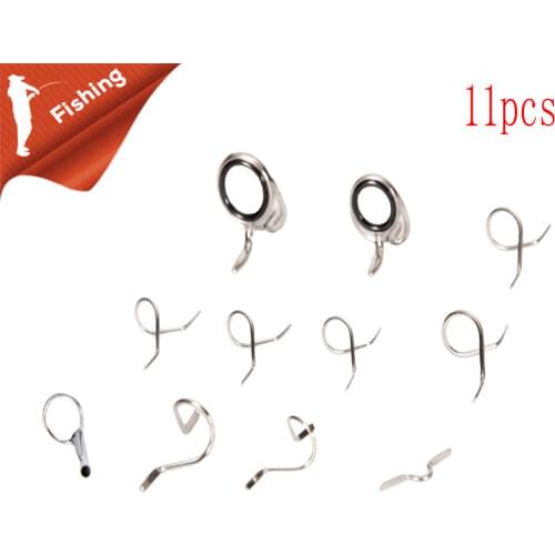 Fly Fishing Rod Guide Tip Repair Kit Set DIY Eye Rings Different Size Stainless Steel Frames Fly Rod Guide Set