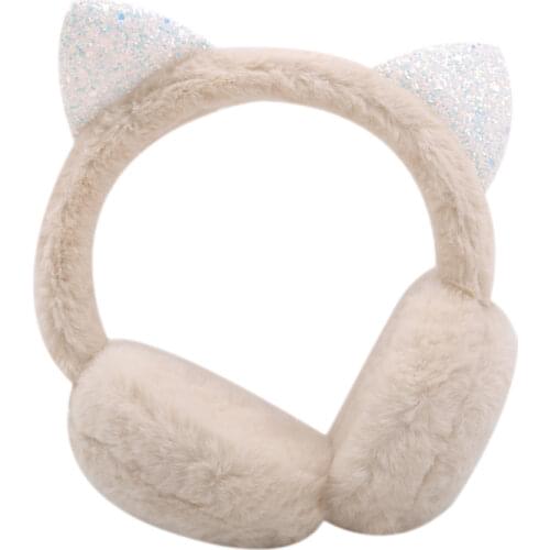 Hang Ear Cover Warm Winter Earmuffs Female Headwear Cartoon Ear Muffs Fur Earmuffs Cold Ear Warmer Fold Ear Protection Headband