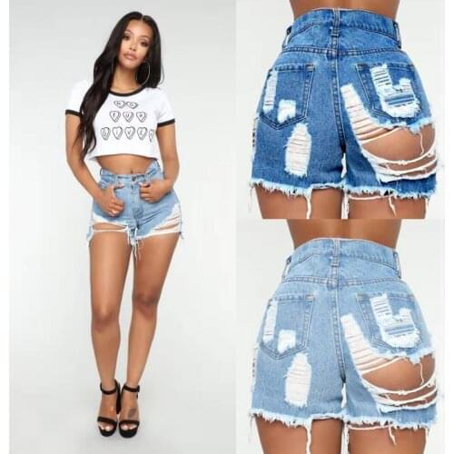 New autumn Sexy Women Jeans denim Shorts hot Pants sexy hole nightclub Dresses skinny jeans woman high waist jeans