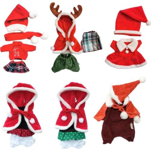 30cm Doll Clothes for Bunny Rabbits Cats Plush Toys Soft Christmas Dress Skirt Accessories for 1/6 BJD Dolls Gifts for Children
