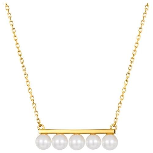 925 sterling silver With 18 K Gold Pearl Necklacs Women Wedding Jewelry Punk Party Designer Club Cocktail Party Japan