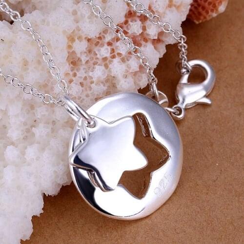 P016_2 Hot Sale Fine Silver Color Jewelry,Wholesale Factory Price Charms Free Shipping Fashion Couple Star Pendants /anyajffa