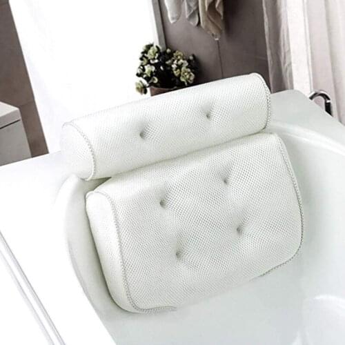 Bathtub Head Rest Pillow 3D Mesh Spa For Neck Back Bathroom Supply Non-Slip Cushioned Bath Tub Spa Pillow With Suction Cups