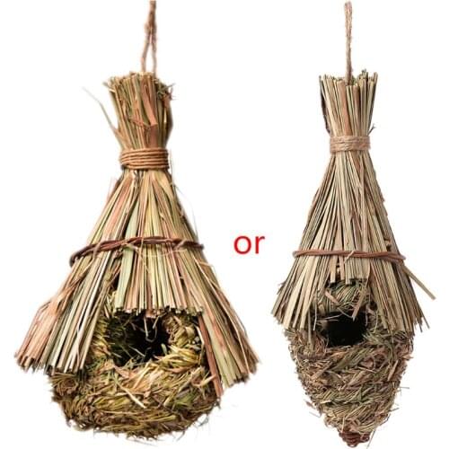 Birds Nest Natural Grass Egg Cage Outdoor Decorative Weaved Hanging Parrot Hous 85DA