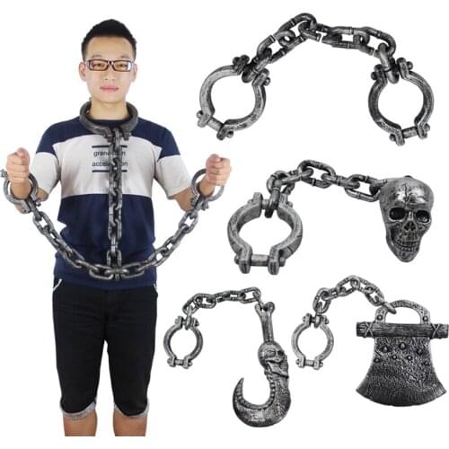 Halloween Props Masquerade Ball Decoration Cos Prisoners Chains Simulation Handcuffs Toys