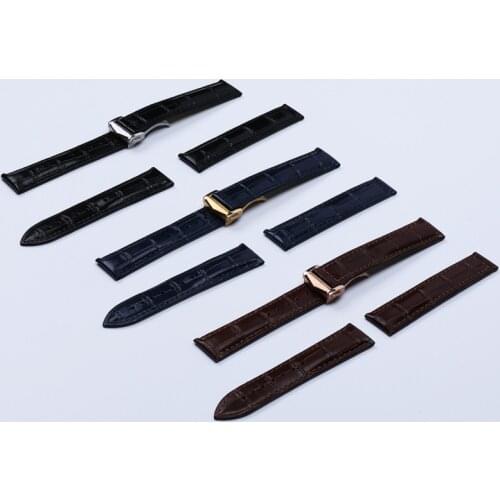 Genuine Cow Leather Watch Band For Omega Strap Seamaster 300 DE VILLE AT150 AQUA TERRA 150 Watchband Deployment Buckle 20mm