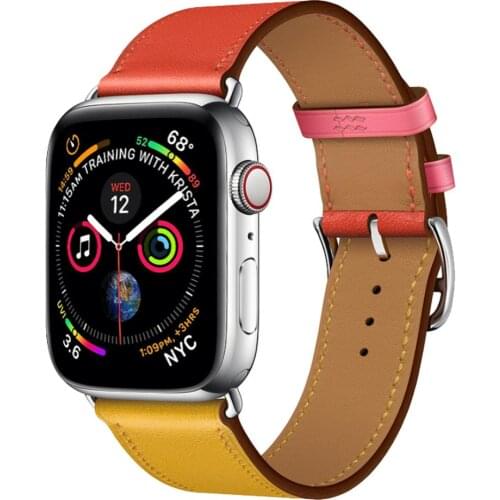 Genuine Leather Luxury Band Strap For iwatch Apple Watch Series 5 4 3 2 38mm 42mm 40mm 44mm 38 40 42 44 mm pulseira Accessories