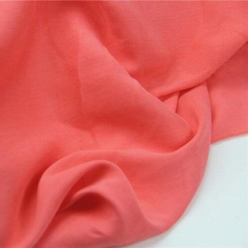 Silk/Linen Fabrics Watermelon Red Very Thin Smooth Drape Fine Cool Feeling for Handmade Summer Clothes Dress Shirt Blouse Craft