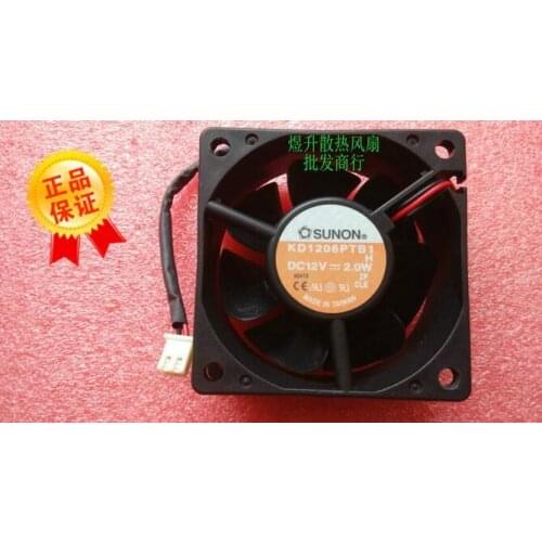 SUNON 6025 DC12V 2.0W 60*60*25mm KD1206PTB1 2-wire ball bearing chassis power supply Cooling fan