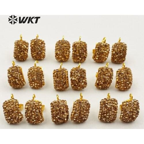 JF169 Sparkly Rhinestone Stud Earring Finding Pave Crystal Rhinestone Fashion Studs Earring Finding For Earring Design 18*8mm