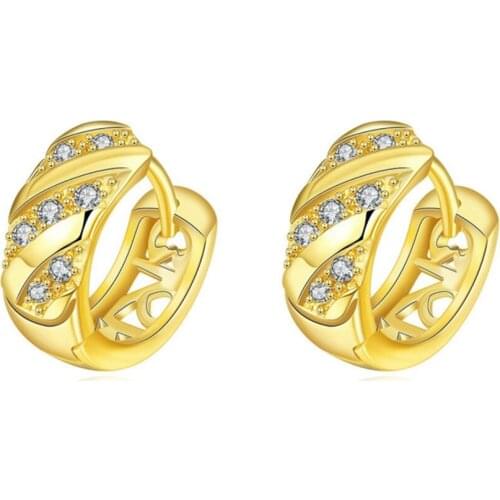 Thick Huggie Earrings Yellow Gold Filled Womens Hoop Earrings Newest