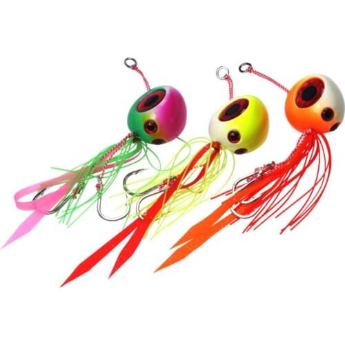 Sinking Jig Big Head With Rubber Skirts 100g 150g 200g Saltwater Assist Hook Ice Fishing Lure Tai Kabura Slider Sea bream