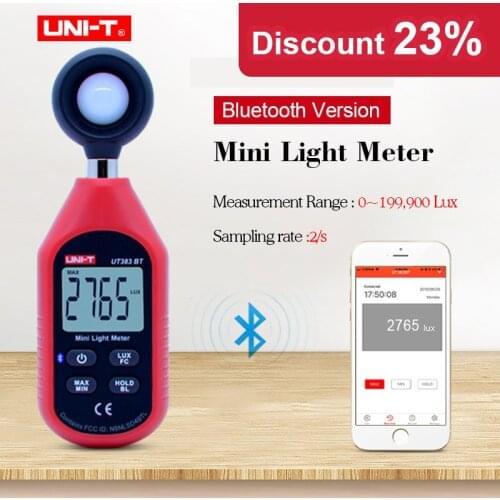 UNI-T UT383BT Digital Luxmeter Bluetooth Mini Light Meter Environmental Testing Equipment Handheld Type Luxmeter Illuminometer