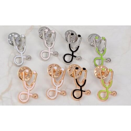Doctors stethoscope enamel pin Pink black green medical brooch Lapel pin badge Shirt backpack jewelry gift for Medical graduate