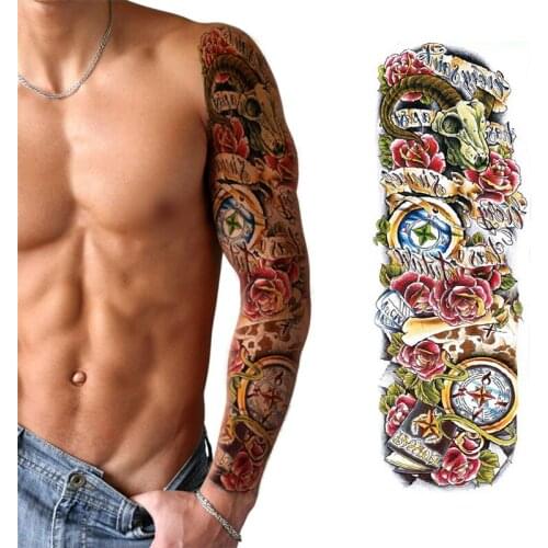 1 Sheet Big Large Full Arm Tattoo Sticker The Natural life Waterproof Body Art Temporary Fake Tattoo
