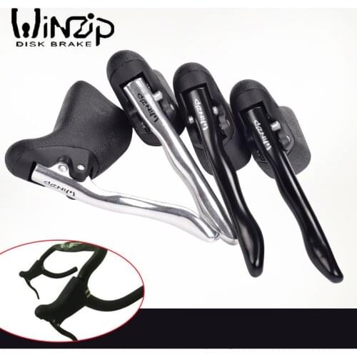 1 Pair High Quality Road Bike Lever Aluminum Cycling Bike brake handle 22.2 - 23.8mm Levers For Fixed Gear Black/ Silver