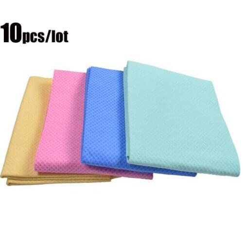 10Pcs/lot High-quality Multipurpose Cleaning Cloths Imitation Chamois Leather Absorbent Car Washing Cloth Household Clean