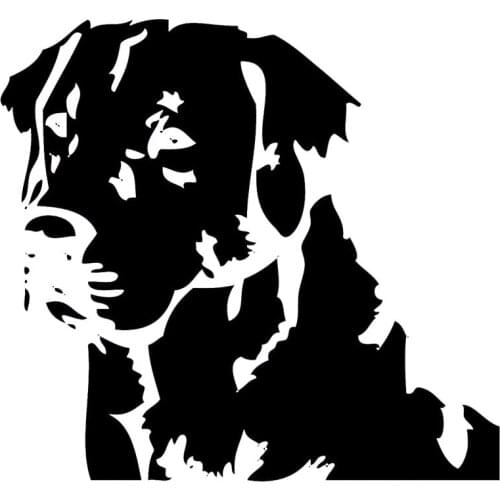 16.3*15.2CM Labrador Pet Dog Animals Stickers Car Styling Classic Glass Decorative Decals Black/Sliver C6-0979