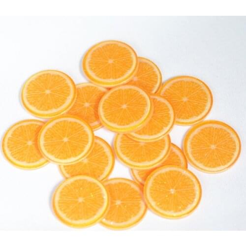 27mm Flatback Glitter Orange Slice,Fruit Planar Slice,Resin Cabochons,Resin Miniatures,Home D.I.Y Supplies