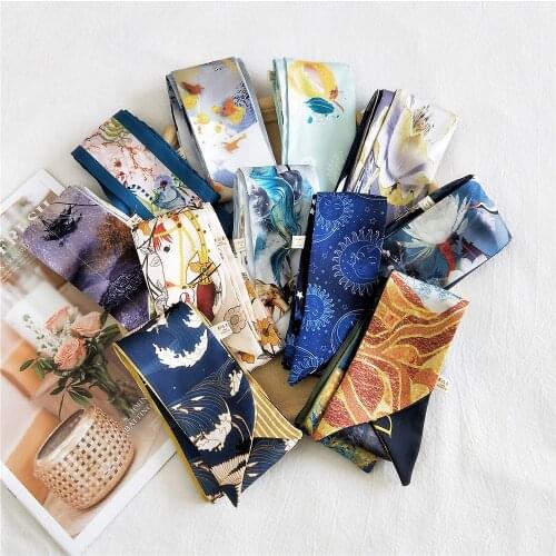 6.5*125cm Print Ribbon Women Girls Fashion Headband Hairbands Scarf Ponytail Tie Belt Hat Bag Hair Accessories