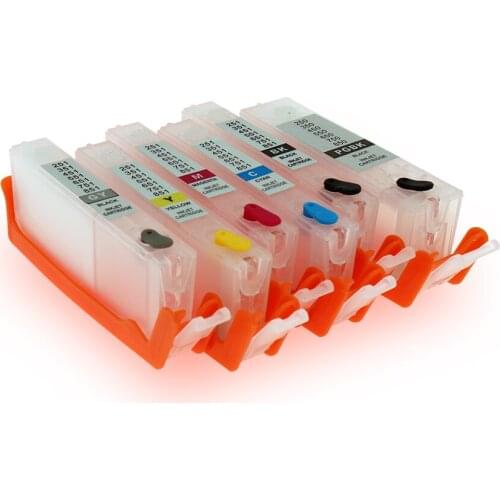 6 colors PGI-250XL CLI-251XL Refillable Ink Cartridges for Canon Pixma MG6320 MG7520 with ARC Chips