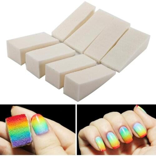 8/24Pcs Manicure Gradient Sponge DIY Image Stamp Gradient Soft Nail Art Polish Color Triangle Template Nail Transfer Makeup